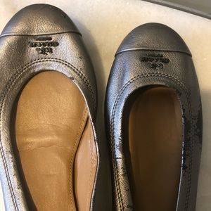Coach pewter ballet flats